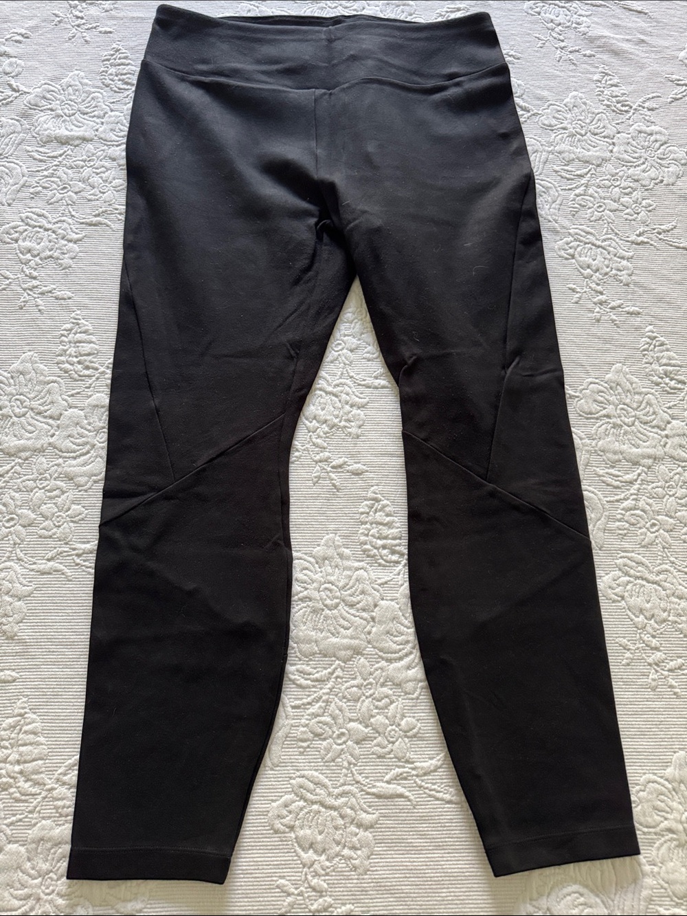 CAbi Black Women's Leggings with Diagonal Panel Accents
